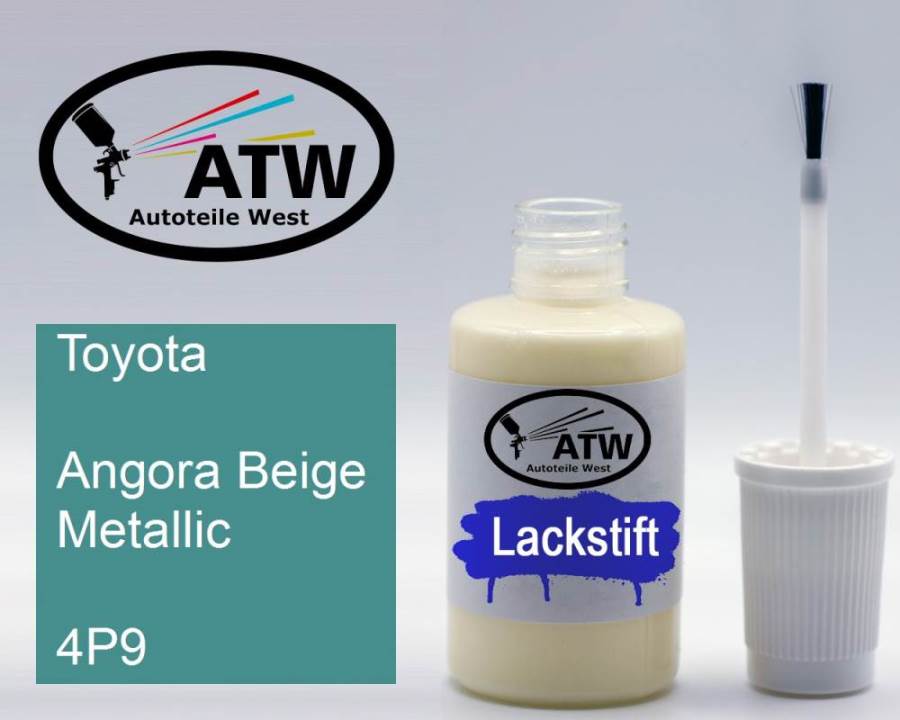 Toyota, Angora Beige Metallic, 4P9: 20ml Lackstift, von ATW Autoteile West.